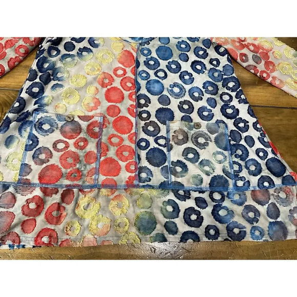 Ali Miles Embroidered Tunic Top Small Rainbow Wearable Art Boho - Picture 7 of 12